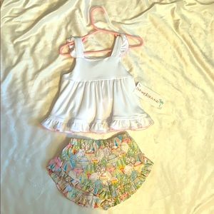 Easter Egg Shorts with White Top